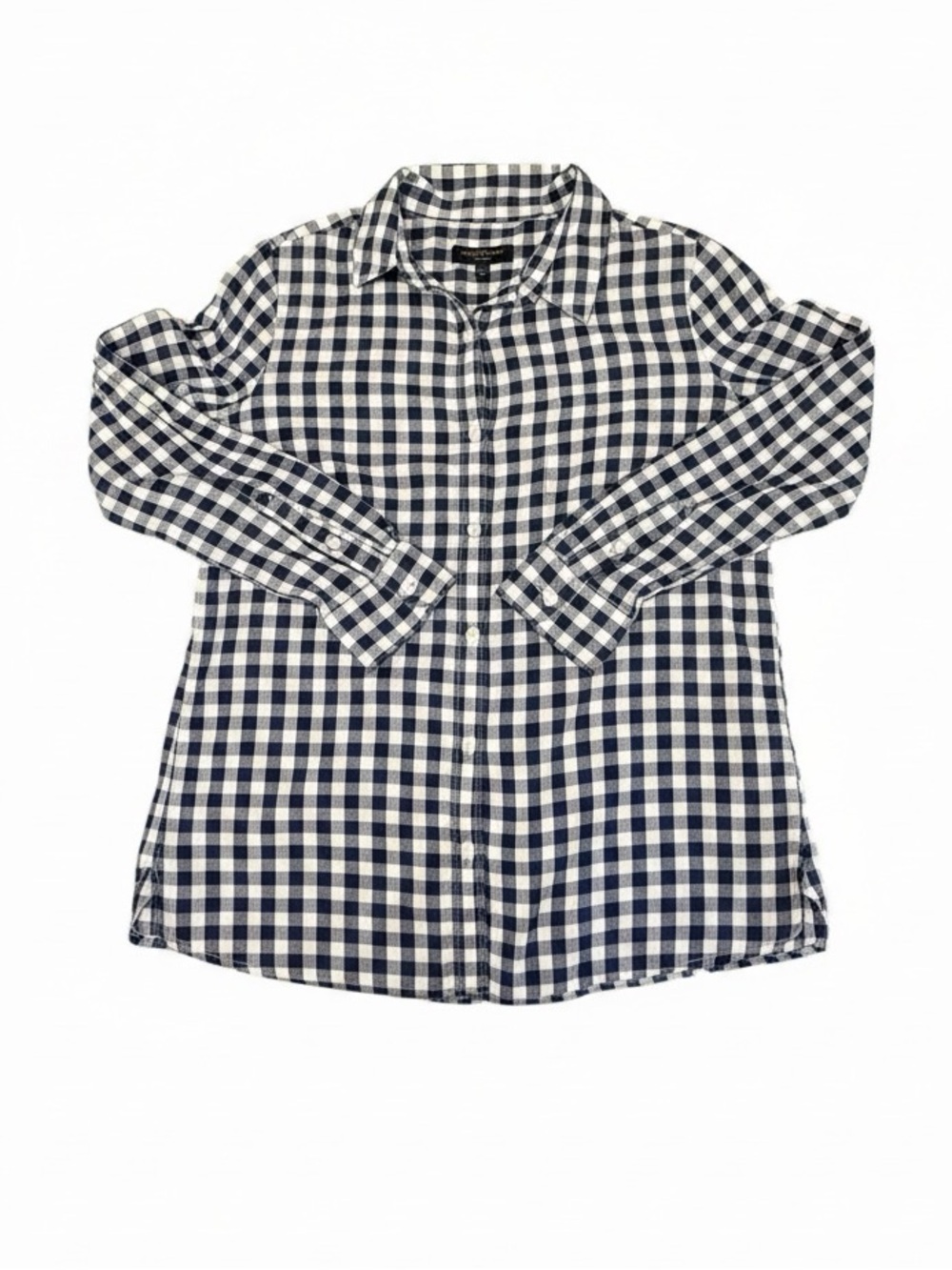 Banana Republic Navy and White Gingham Button-Down Shirt